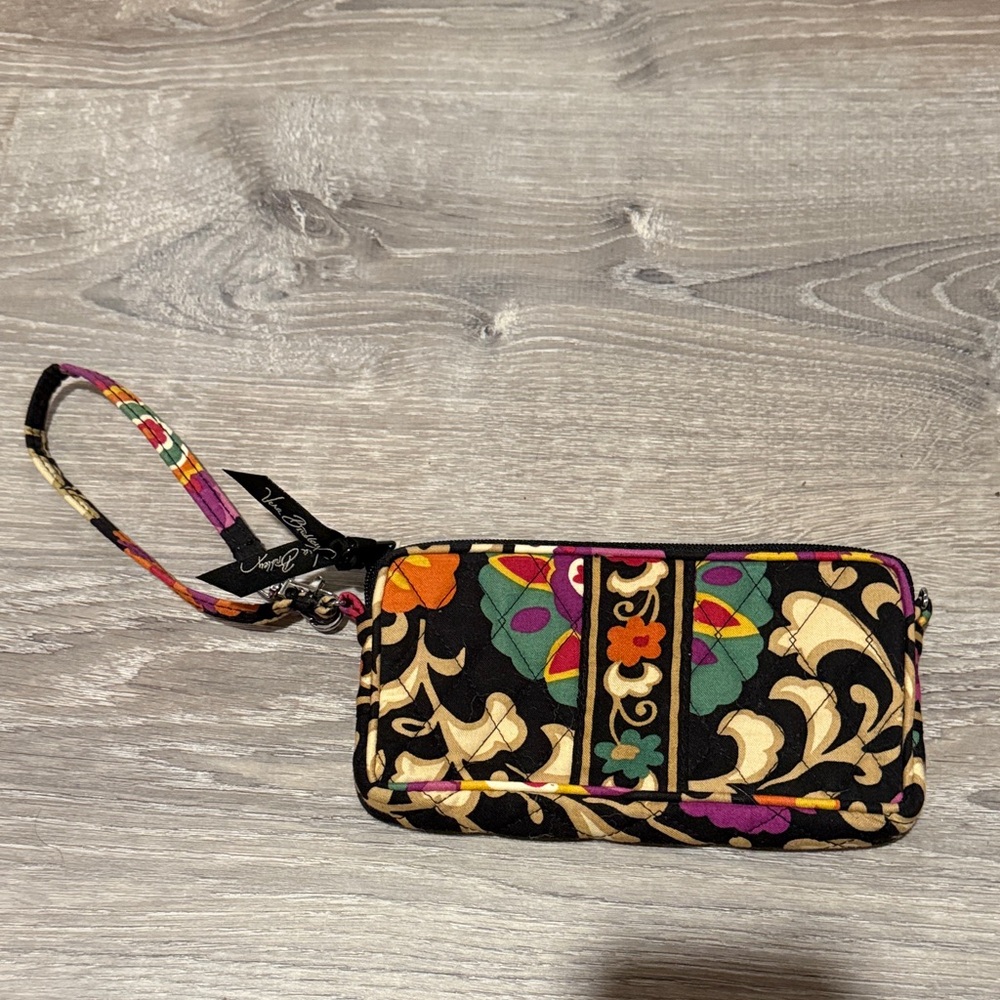 Vera Bradley Floral Black Wristlet
